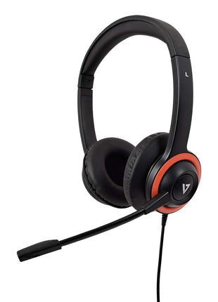 V7 Stereo Headset, Over-The-Head, Red/Black HU540E