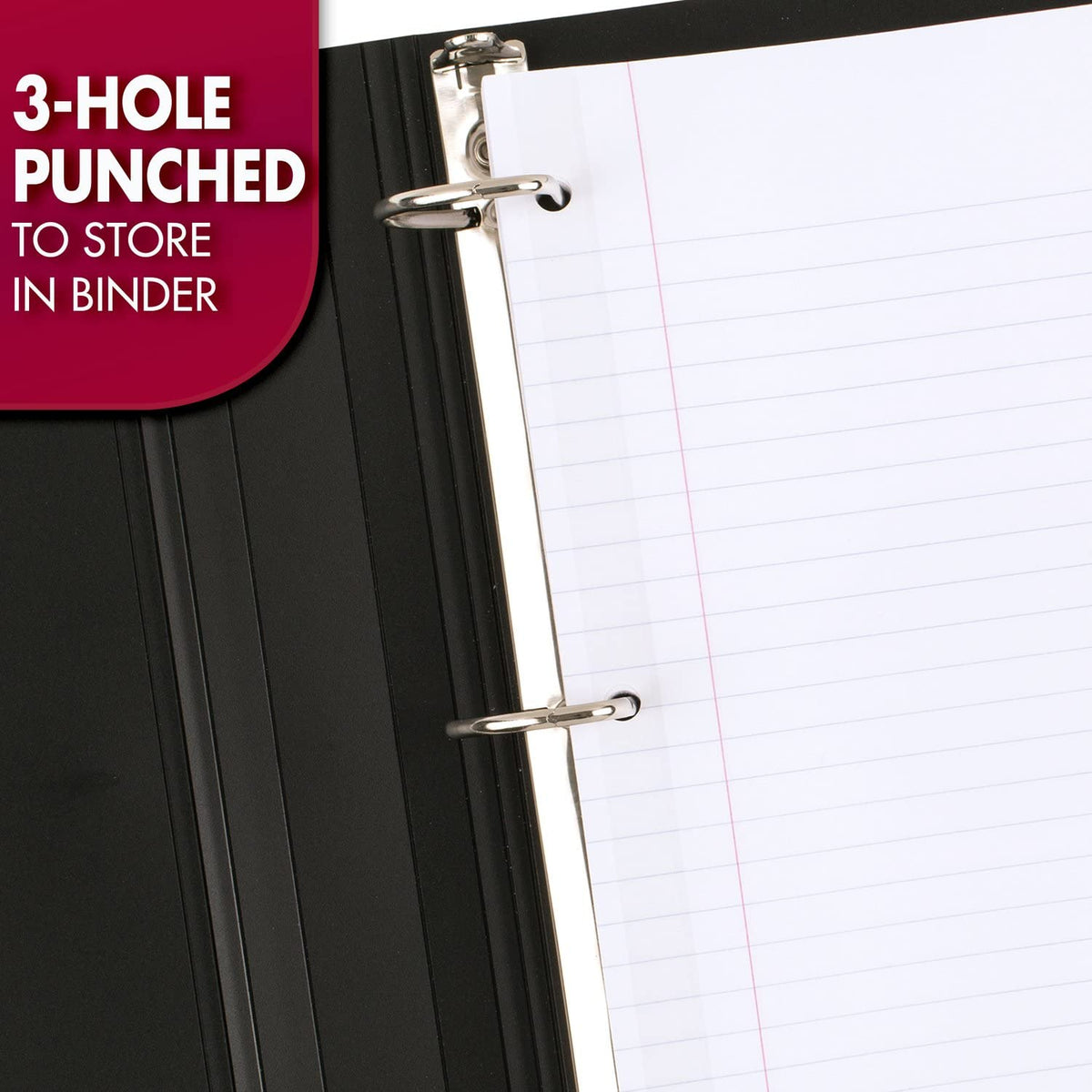 Mead Loose Leaf Paper, Wide Ruled Filler Notebook Paper, Reinforced, 8" x 10-1/2", 100 Sheets, Fits 3-Ring Binder (15006)