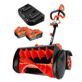 VOLTASK Cordless Snow Shovel with Wheels, 48V | 16-Inch | 4-Ah Brushless Cordless Snow Blower, Battery Snow Blower with Directional Plate & LED Lights (2 * 24V Battery & Dual Quick Charger Included)