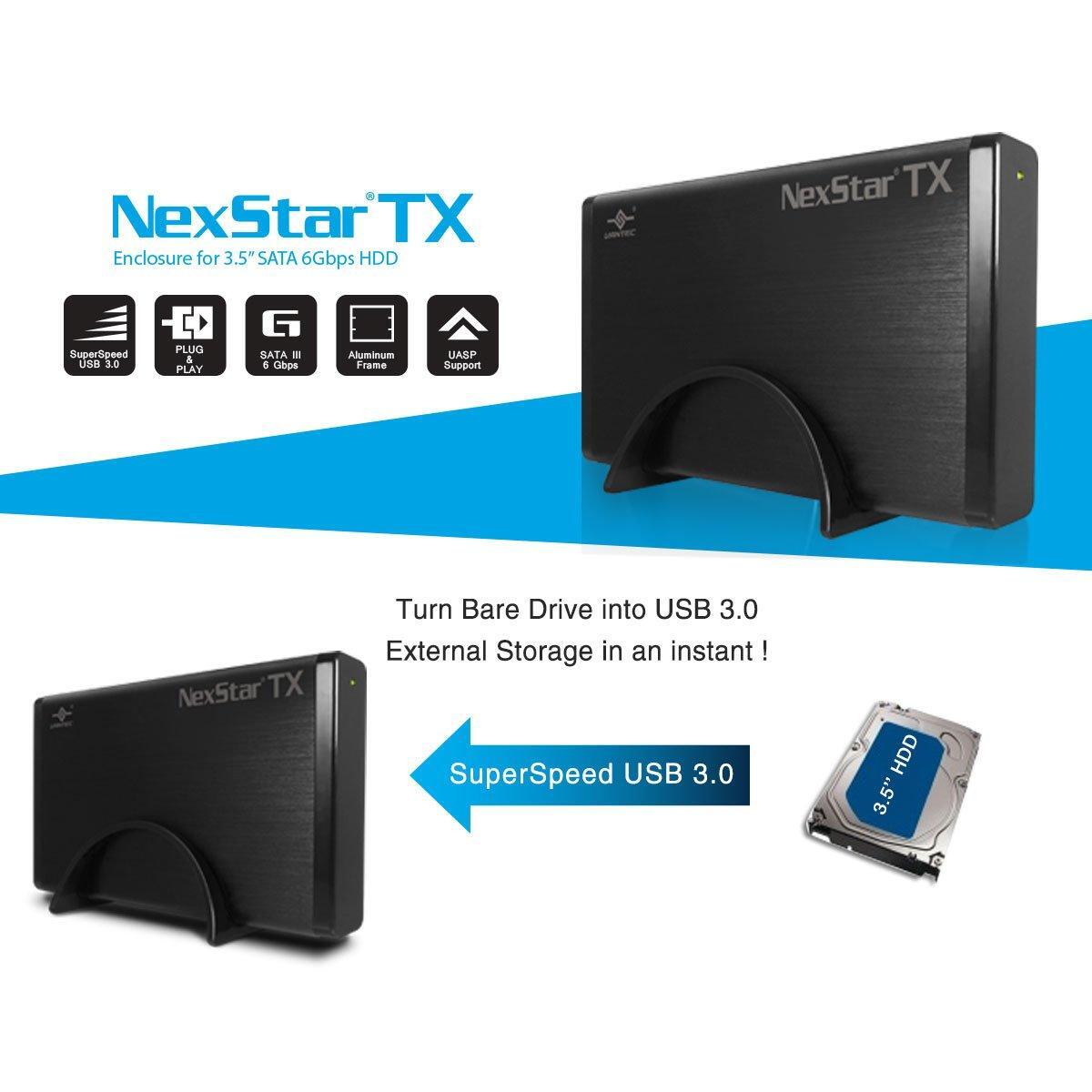 Vantec NexStar TX 3.5" USB 3.0 Hard Drive Enclosure (NST-328S3-BK ),Black