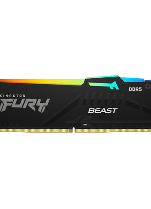 Kingston FURY Beast RGB 16GB 5200MT/s DDR5 CL40 DIMM Desktop Memory (Kit of 2) | Intel XMP 3.0 | Infrared Sync Technology | Overclocking Stability | KF552C40BBAK2-16