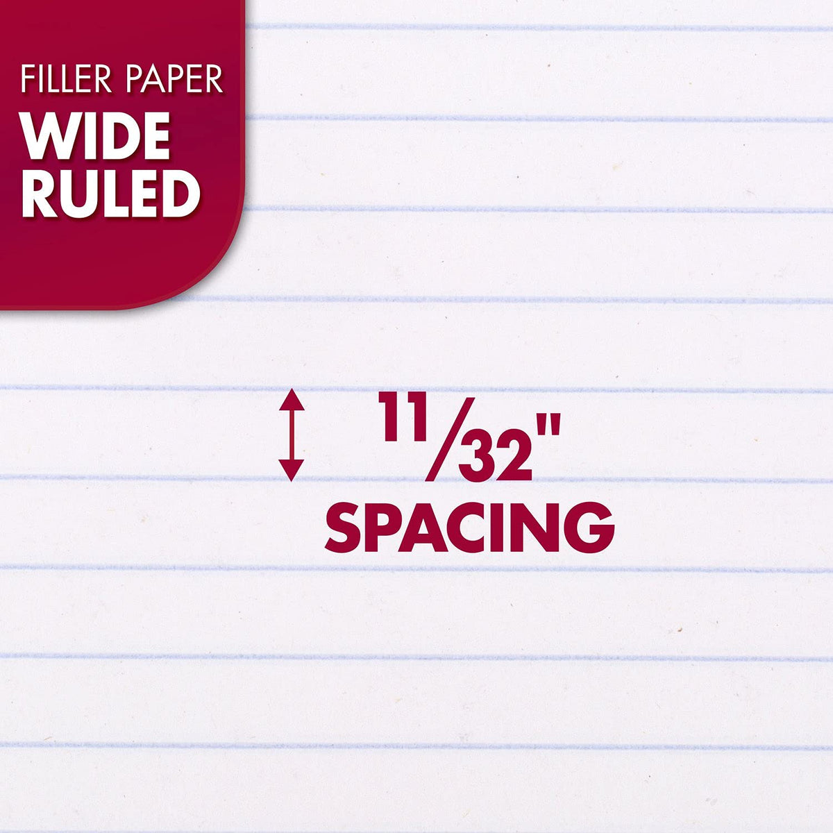 Mead Loose Leaf Paper, Wide Ruled Filler Notebook Paper, Reinforced, 8" x 10-1/2", 100 Sheets, Fits 3-Ring Binder (15006)