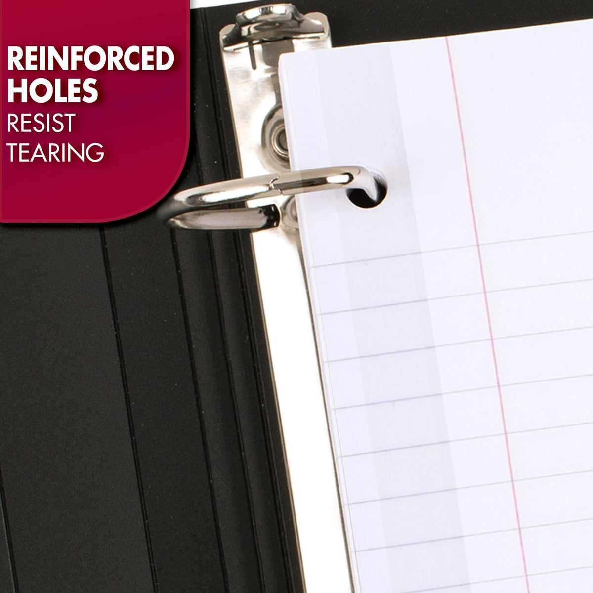 Mead Loose Leaf Paper, Wide Ruled Filler Notebook Paper, Reinforced, 8" x 10-1/2", 100 Sheets, Fits 3-Ring Binder (15006)