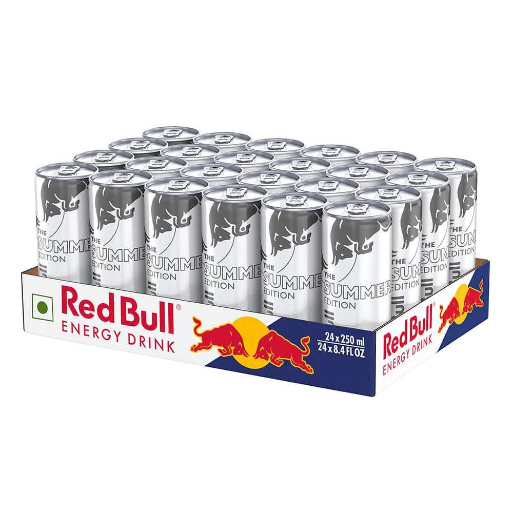 Red Bull Energy Drink, The Summer Edition, Coconut Blueberry Flavour, 250 ml (Pack of 24)