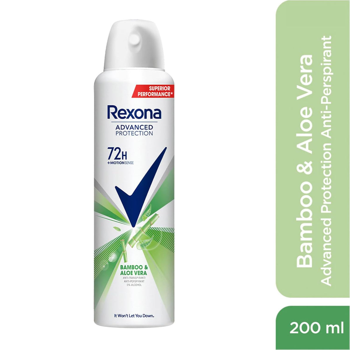 Rexona Advance Protection bamboo & Aloe Vera Deodorant Spray 72 H/Invisible and with long-lasting freshness