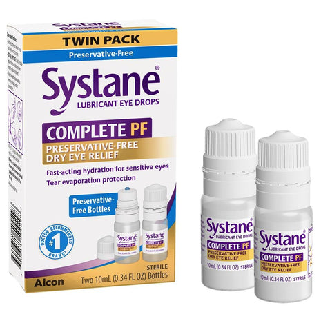 Systane COMPLETE PF Multi Dose Preservative Free Dry Eye Drops 0.34 Fl Oz, 2 count (pack of 1) (Packaging may vary)