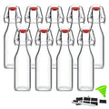 ZEBEIYU Swing Top Glass Bottles 8 oz with Airtight Lids for Home Brewing, Kombucha, Kefir, Vanilla Extract, Beer, Oil, Vinegar, Homemade Juices, Water,Soda Set of 9