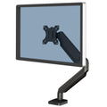 Fellowes Platinum Series Single Monitor Arm for 40-Inch Monitors, Full Motion, 360° Rotation, VESA Mount with Grommet or Clamp, USB Ports, Ergonomic, Black, 8043301