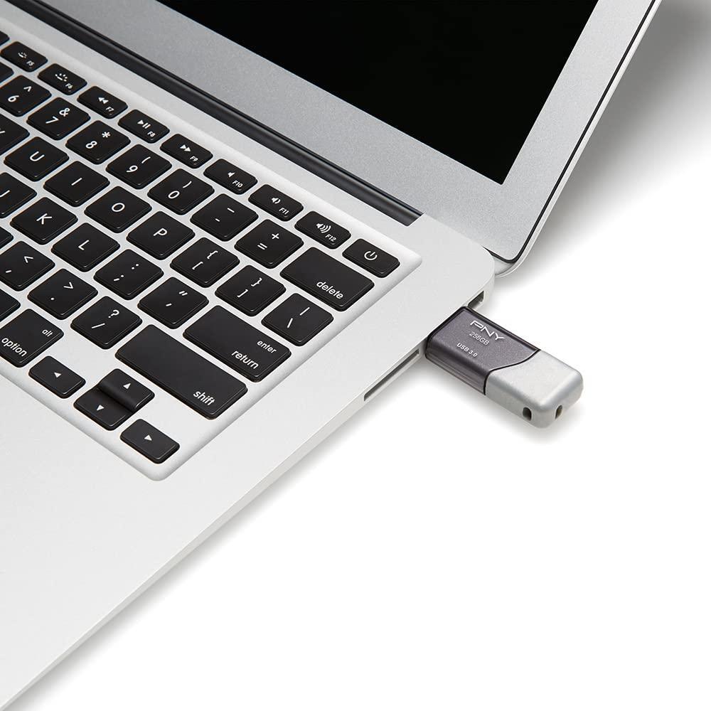 PNY P-FD256X2TBOP-MP 256GB Turbo Attaché 3 USB 3.0 Flash Drive,Silver (Pack of 2)
