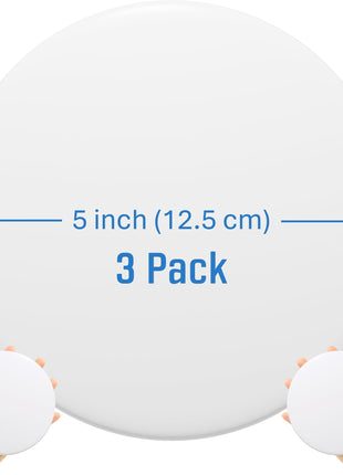 STRONGEST HOME 5-Inch White Rubber Door Stopper Wall Protector, Jumbo Wall Shield Guard Cushion for Large Door Knobs & Commercial Handles, Heavy Duty Drywall Hole Cover Saver, 3-Pack