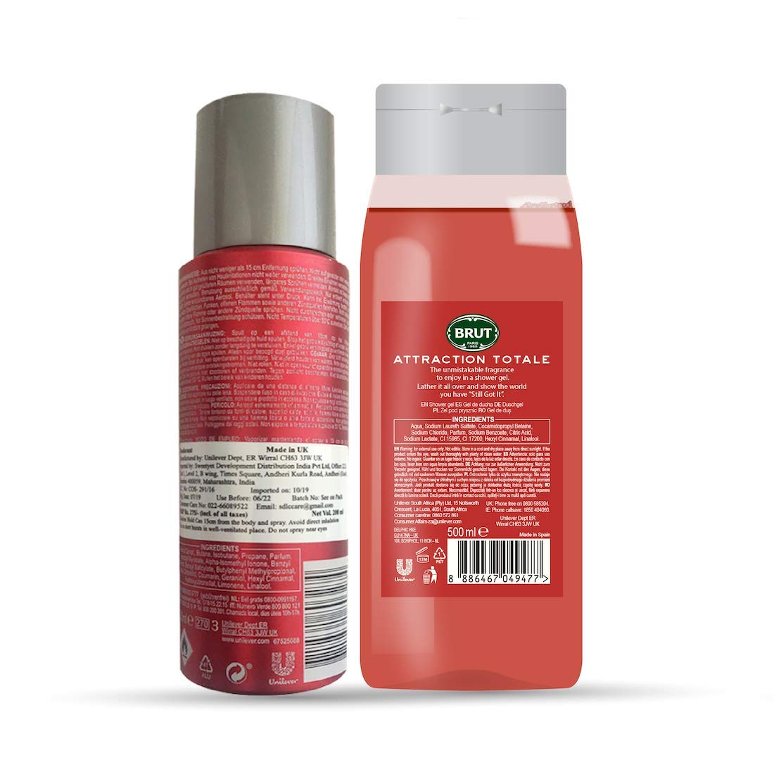 Brut Attraction Deodorant 200ml + Brut Attraction Total All - In- one Hair & Body Shower Gel 500ml