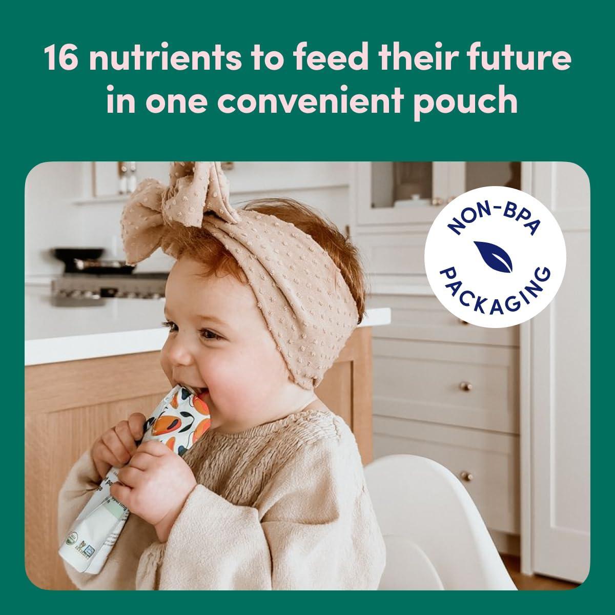Cerebelly Organic Baby Food Pouches Variety Pack – Organic Veggie Purees for Toddlers | No Added Sugar, Fiber, Non-GMO | Blended Toddler Pouches | 4 Ounce BPA-Free Pouch | 4 Flavors | 8 Count