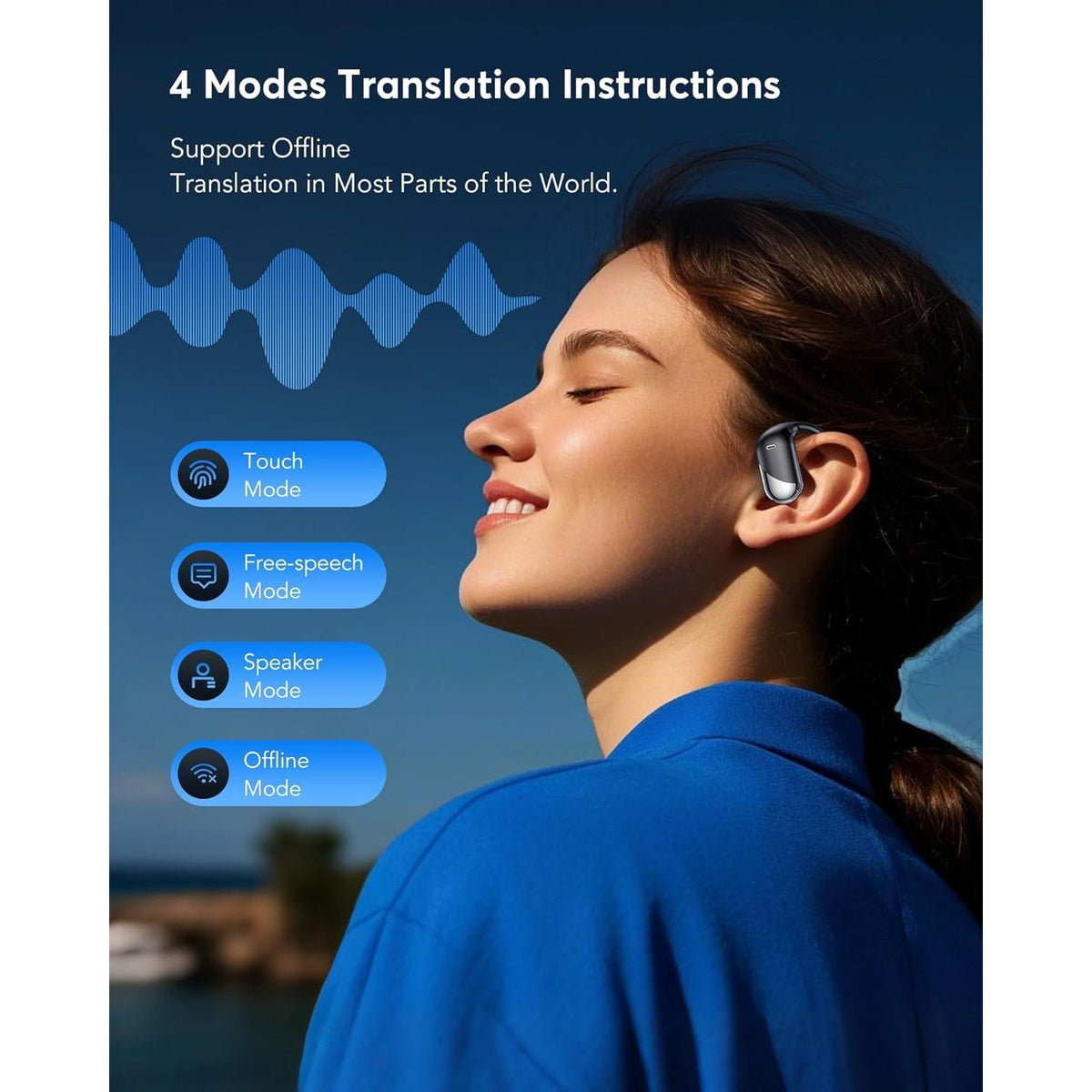 Paekole Translation Earbuds Real Time - AI 144 Language Translator Earbuds, Audifonos Traductores Inglés Español, 3-in-1 Translating Device, Translate Ear Buds for Travel Learning with Charging Case