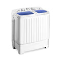 Giantex Portable Mini Compact Twin Tub Washing Machine 20lbs Washer Spain Spinner Portable Washing Machine, Blue+ White