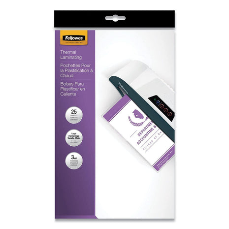Fellowes 52006 LAMINATING POUCHES LEGAL 3MIL 25PK,DDS