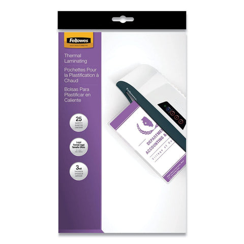 Fellowes 52006 LAMINATING POUCHES LEGAL 3MIL 25PK,DDS