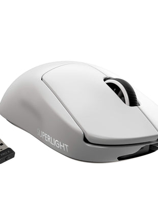 Logitech G PRO X Superlight Wireless Gaming Mouse, Ultra-Lightweight, Hero 25K Sensor, 25,600 DPI, 5 Programmable Buttons, Long Battery Life, Compatible with PC/Mac - White