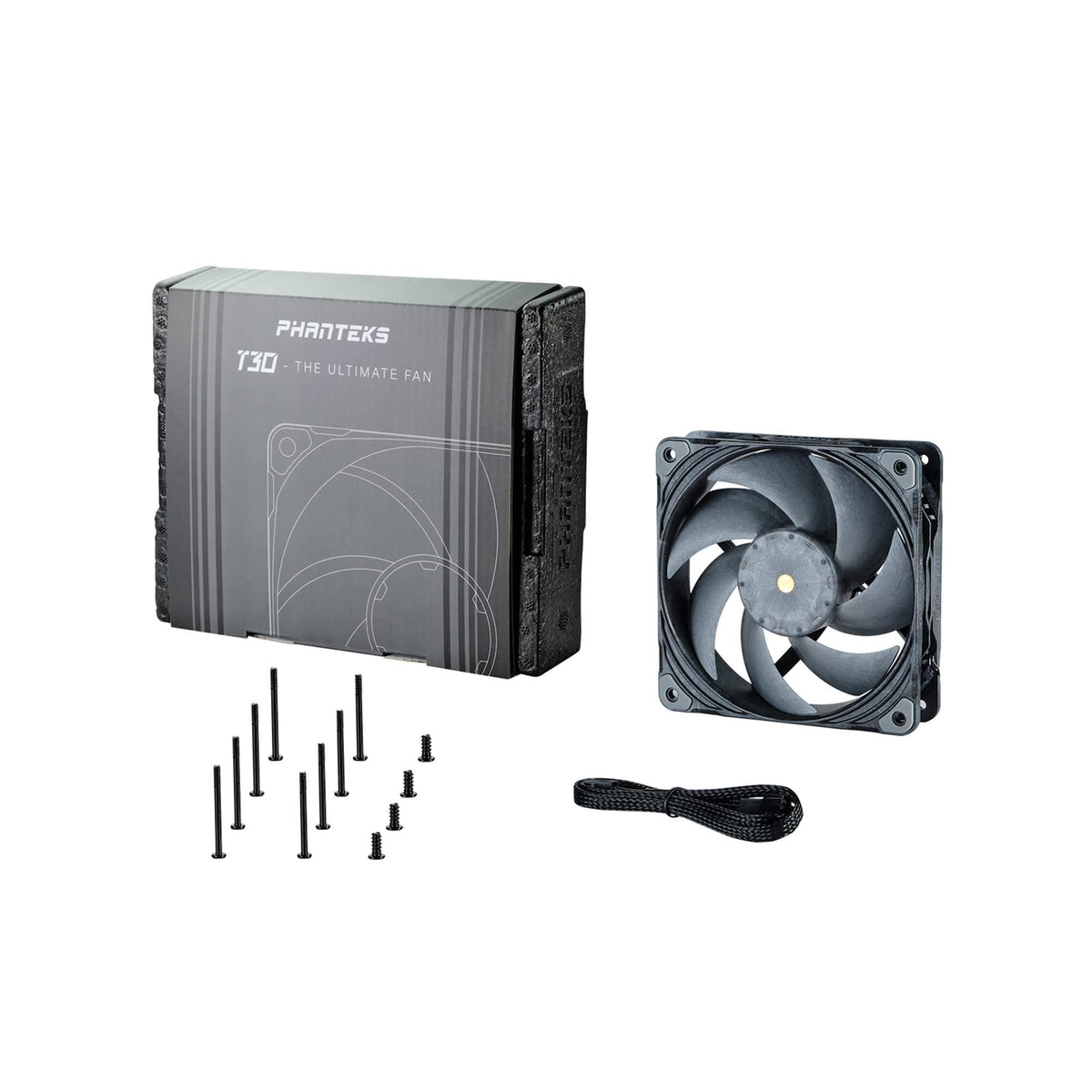 Phanteks (PH-F120T30_BG) T30-120 Fan, Premium high-Performance Fan, PWM, Black/Grey