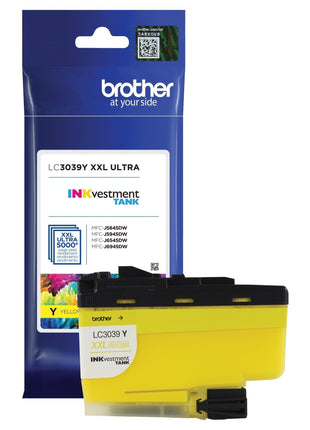Brother Genuine LC3039Y, Single Pack Ultra High-Yield Yellow INKvestment Tank Ink Cartridge, Page Yield Up to 5,000 Pages, LC3039, Amazon Dash Replenishment Cartridge