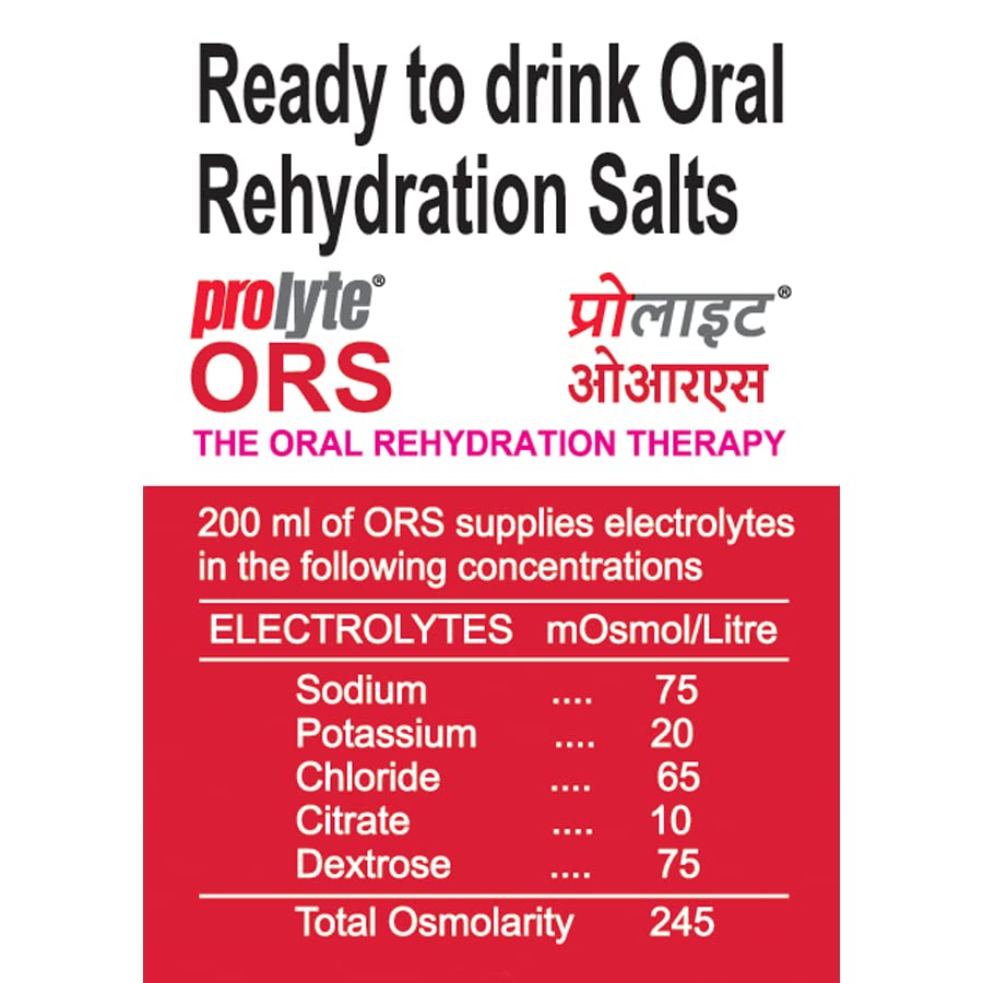 Cipla Prolyte ORS Ready to Drink Oral Rehydration Contains Vital Electrolytes | Restores Body Fluids & Electrolytes Lost Due to Sweating, Diarrhea & Vomiting | WHO Formula (Mixed Fruit, Pack of 10)