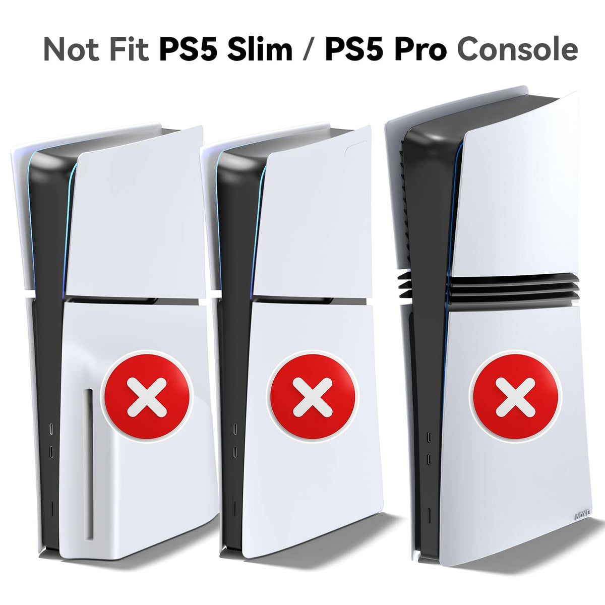 PS5 Horizontal Stand with 3-Level Cooling Fans for PlayStation 5 Console, PS5 Accessories Controller Charging Station for PS5 Edge Controller, PS5 Cooling Station (Not Fit PS5 Slim/PS5 Pro)