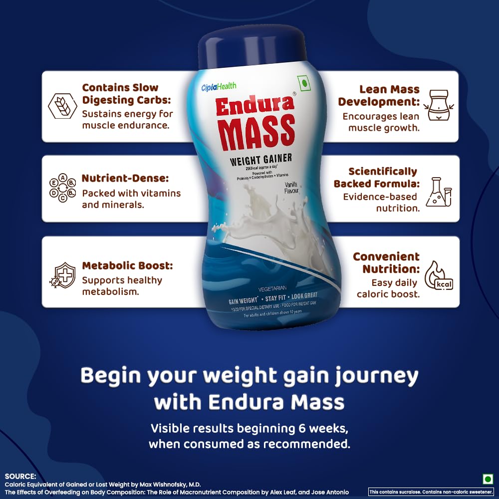 Endura Mass Weight Gainer (Vanilla, 1000g)