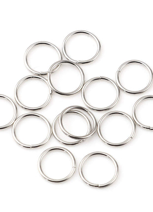 200 Pieces - 14mm Jump Rings Silver Tone - 16 Gauge (1.2mm Thickness)