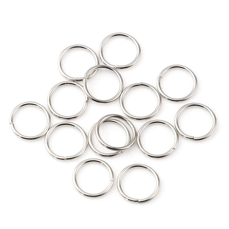 200 Pieces - 14mm Jump Rings Silver Tone - 16 Gauge (1.2mm Thickness)