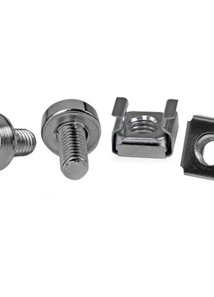 StarTech 50-Pack M6 12mm Screws, Square Hole Cage Nuts and Installation Tool, Hardware Mounting Kit for 19 inch or 10 inch Server Racks, Cabinets and Enclosures, Silver - TAA