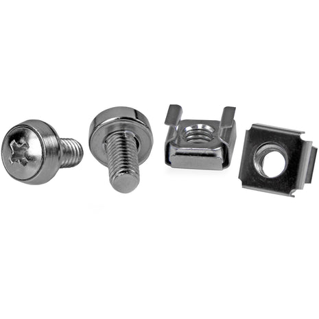 StarTech 50-Pack M6 12mm Screws, Square Hole Cage Nuts and Installation Tool, Hardware Mounting Kit for 19 inch or 10 inch Server Racks, Cabinets and Enclosures, Silver - TAA