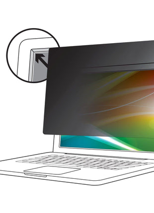 3M Bright Screen Privacy Filter for 14in Laptop, 16:10, BP140W1B, Plastic