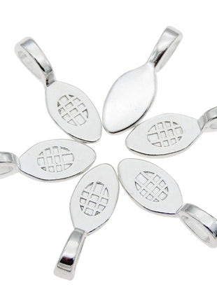 100pcs Silver Glue on Bail Charm Pendant Earring Bails for Glass Tile DIY Pendants Finding 22x9mm