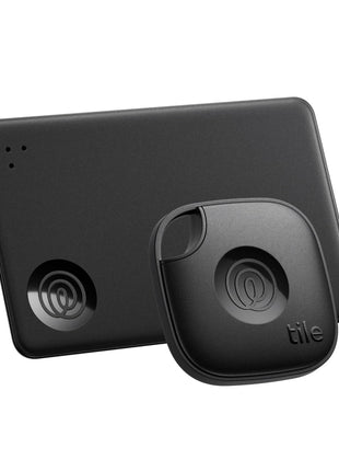 Life360 Tile Starter Pack - Bluetooth Trackers and Item Finders for Keys, Wallets & More. Both iOS and Android Compatible. Phone Finder. 2-Pack (Black Mate/Slim)