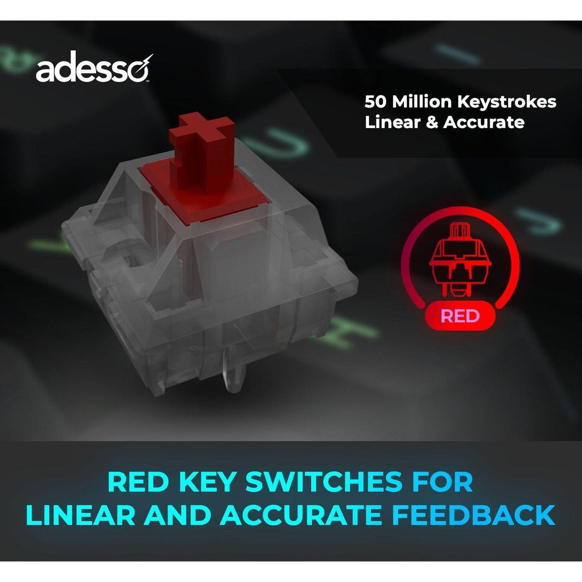 ADESSO EasyTouch 1000 Wired/Wireless/Bluetooth Multi-OS Illuminated Mechanical VIA Mini Keyboard with Copilot Ai Hotkey