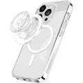PopSockets Phone Grip for MagSafe with Kickstand, Magnetic Stand, Swappable Top, Secure Hold for iPhone MagSafe Cases, Phone & Tablet Grip - Clear