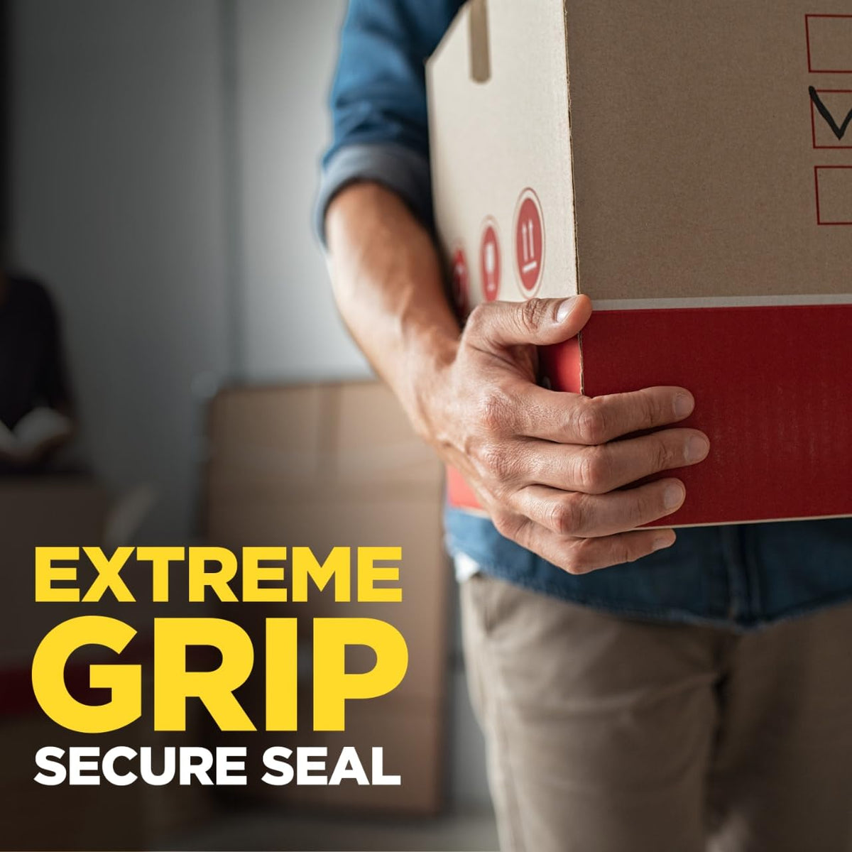 Scotch Box Lock Packing Tape, Clear, Extreme Grip Box Packaging Tape for Shipping and Mailing, 1.88 in. x 22.2 yd., 6 Rolls with Dispensers