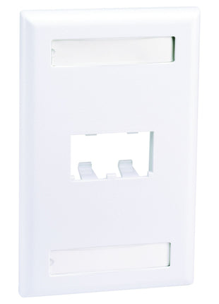 Panduit CFPL2WHY 2-Port Mini-Com Single-Gang Faceplate with Labels, Classic Series, White