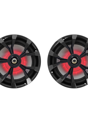 Rockville Pair RKL80MB 900 Watt 8-Inch 2-Way Marine Boat Speakers, IP66 Waterproof, Beat-Sync LED Lights, Rustproof Design, Perfect for Boats and ATVs