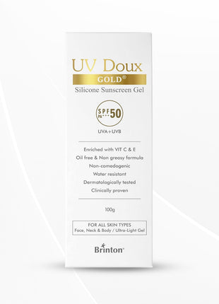 Brinton UV Doux Gold Silicone Sunscreen Gel SPF 50 PA+++, 50 g (Pack of 2)