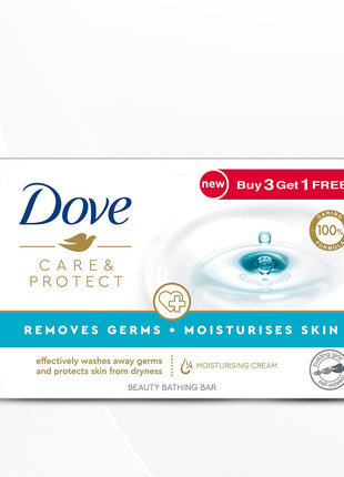 Dove Care & Protect Moisturising Cream Beauty Bathing Bar, 100 g (Buy 3 & Get 1 Free)