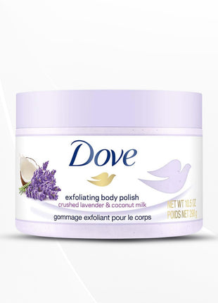Dove Exfoliating Body Polish Scrub with Crushed Lavender & Coconut Milk, 298 g