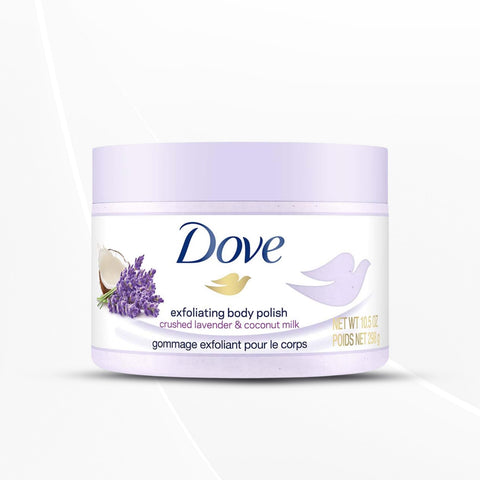 Dove Exfoliating Body Polish Scrub with Crushed Lavender & Coconut Milk, 298 g