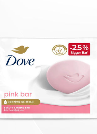 Dove Pink Rosa Bathing Beauty Bar with 1/4 Moisturising Cream For Soft, 125 g Pack of 3