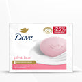 Dove Pink Rosa Bathing Beauty Bar with 1/4 Moisturising Cream For Soft, 125 g Pack of 3