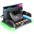 Switch 2 Charging Dock Station,HEYSTOP Switch 2 Controller Charger for Switch 2 Pro Controller and Joy Cons,with RGB,Heat Dissipation,Game Card Slot*6,Fast-Magnetic Charging Station Storage Organizer