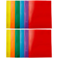 Amazon Basics Heavy Duty Colorful Plastic Folders with 2 Pockets for Letter Size Paper, Pack of 12, Assorted Colors