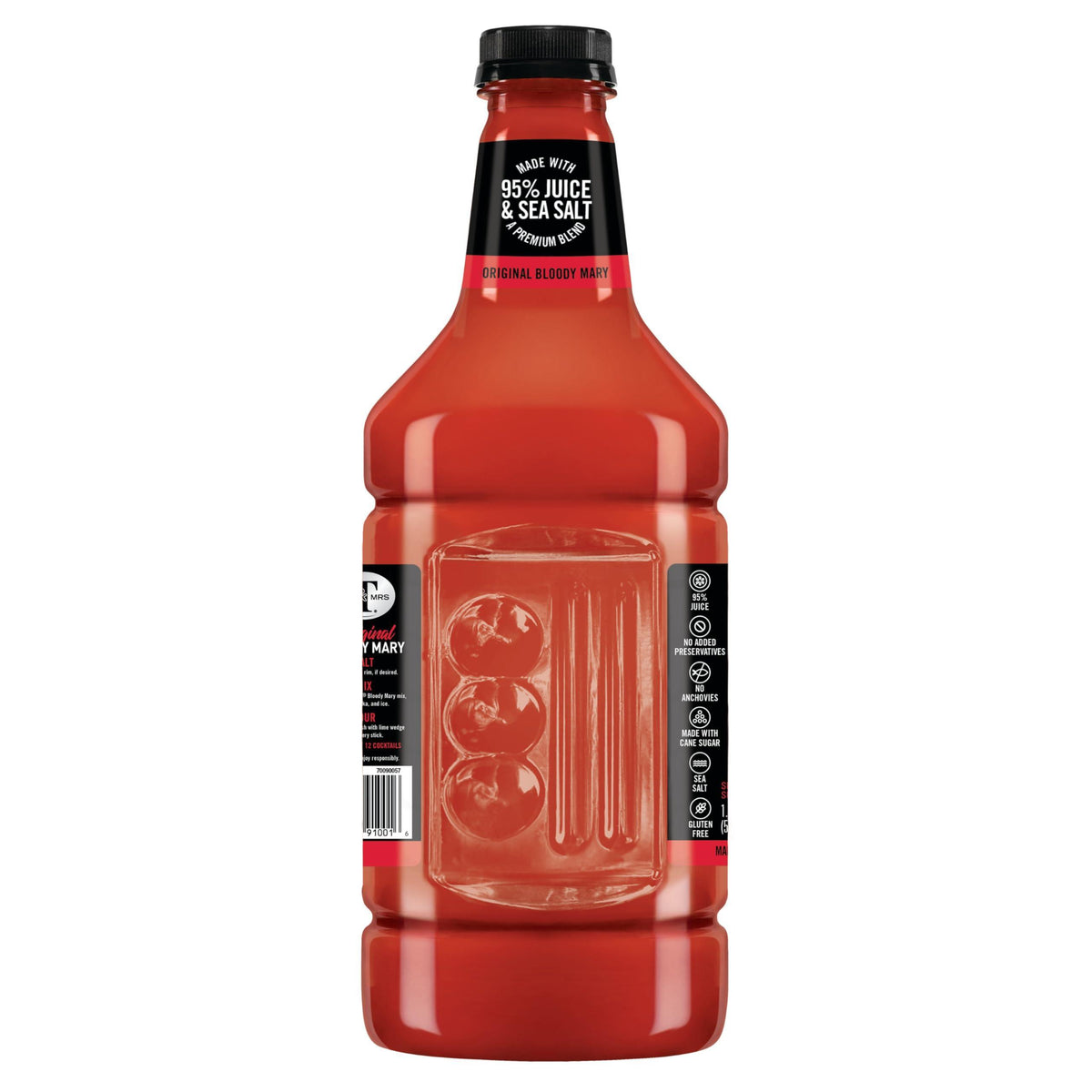 Mr & Mrs T Original Bloody Mary Mix, 1.75 L bottle (Pack of 6), Tomato Juice Blend Cocktail Mixer, Premium Ingredients, Perfect for Bloody Mary and Mocktail Drinks