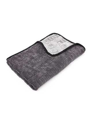 The Rag Company Gauntlet Car Drying Towel - 70/30 Korean Microfiber, Dries Faster Without Scratching, 900gsm, 20x30 inches, Ice Grey/Grey, Pack of 1