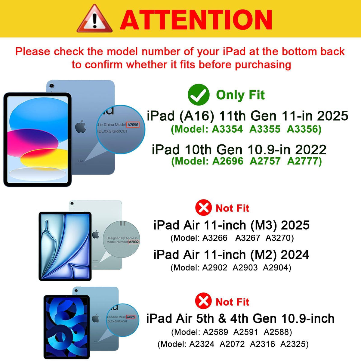 ProCase for iPad (A16) 11th Generation 11 Inch 2025/ iPad 10th Generation 10.9 Inch 2022 Case with Pencil Holder, Hybrid Cover with Soft TPU Back, Supports Touch ID, Auto Wake/Sleep -Black