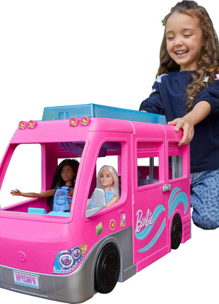 Barbie Camper, Doll Playset with 60 Accessories, 30-Inch-Slide and 7 Play Areas, Dream Camper (Amazon Exclusive)